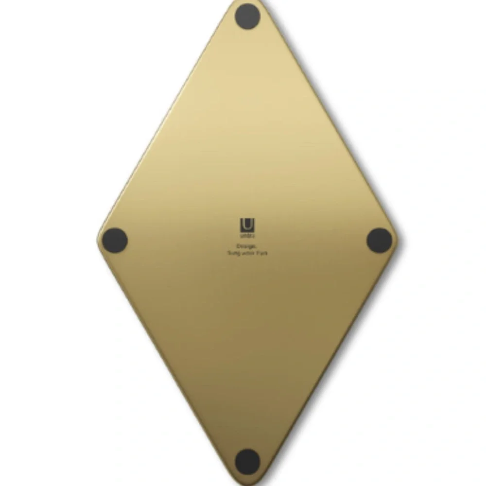 Trio (3) Umbra Dima Gold Brass Diamond Shaped Mirrors Wall Decor - NEW in box